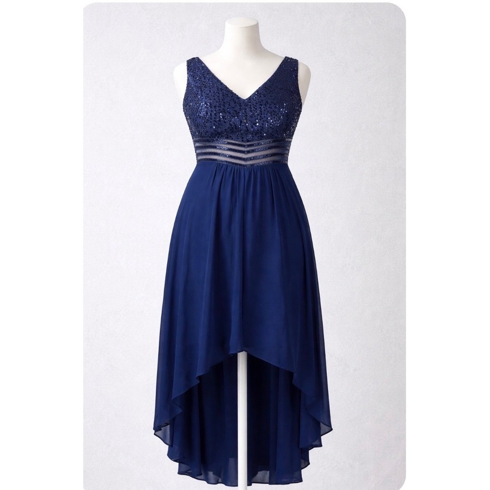 Ever Pretty's high low Plus Size 4x (fits like a 14-16)Sequin Sheer Gown